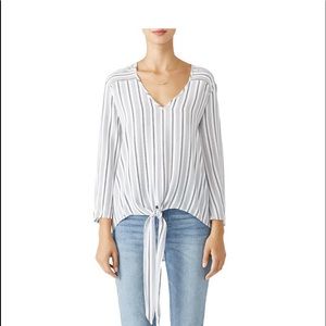 Waverley Grey tie front top